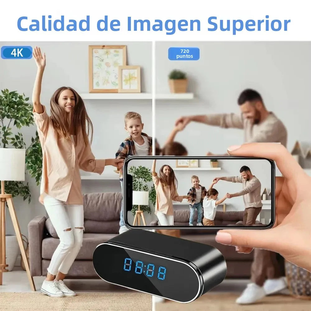 Cámara WiFi 4K Tipo Reloj con Visión Nocturna y Detección de Movimiento