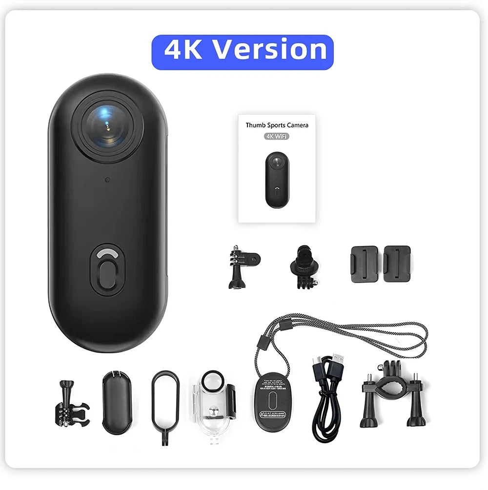 Mini Cámara de Acción 4K WiFi para Moto, Bicicleta y Vlog