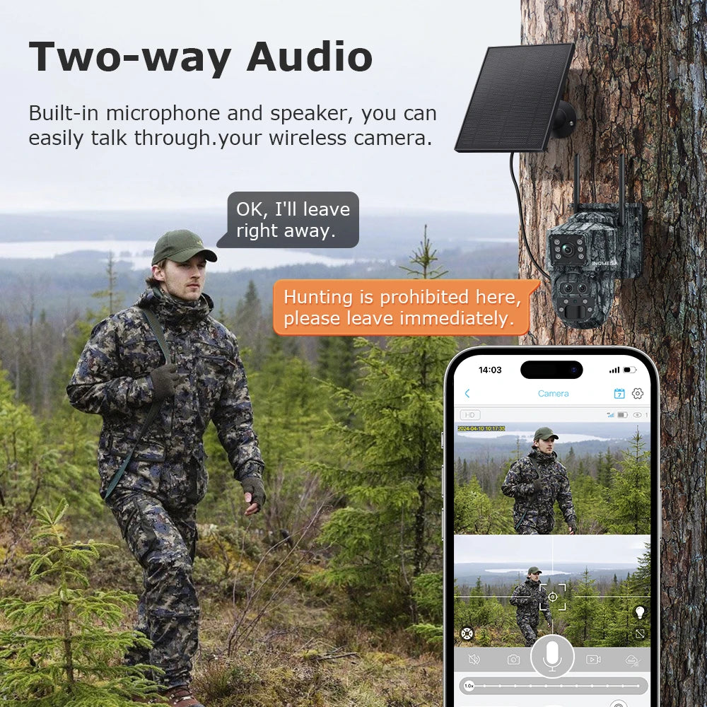 Cámara Solar 4G/WiFi con Detección PIR y Diseño Camuflado — vista 5