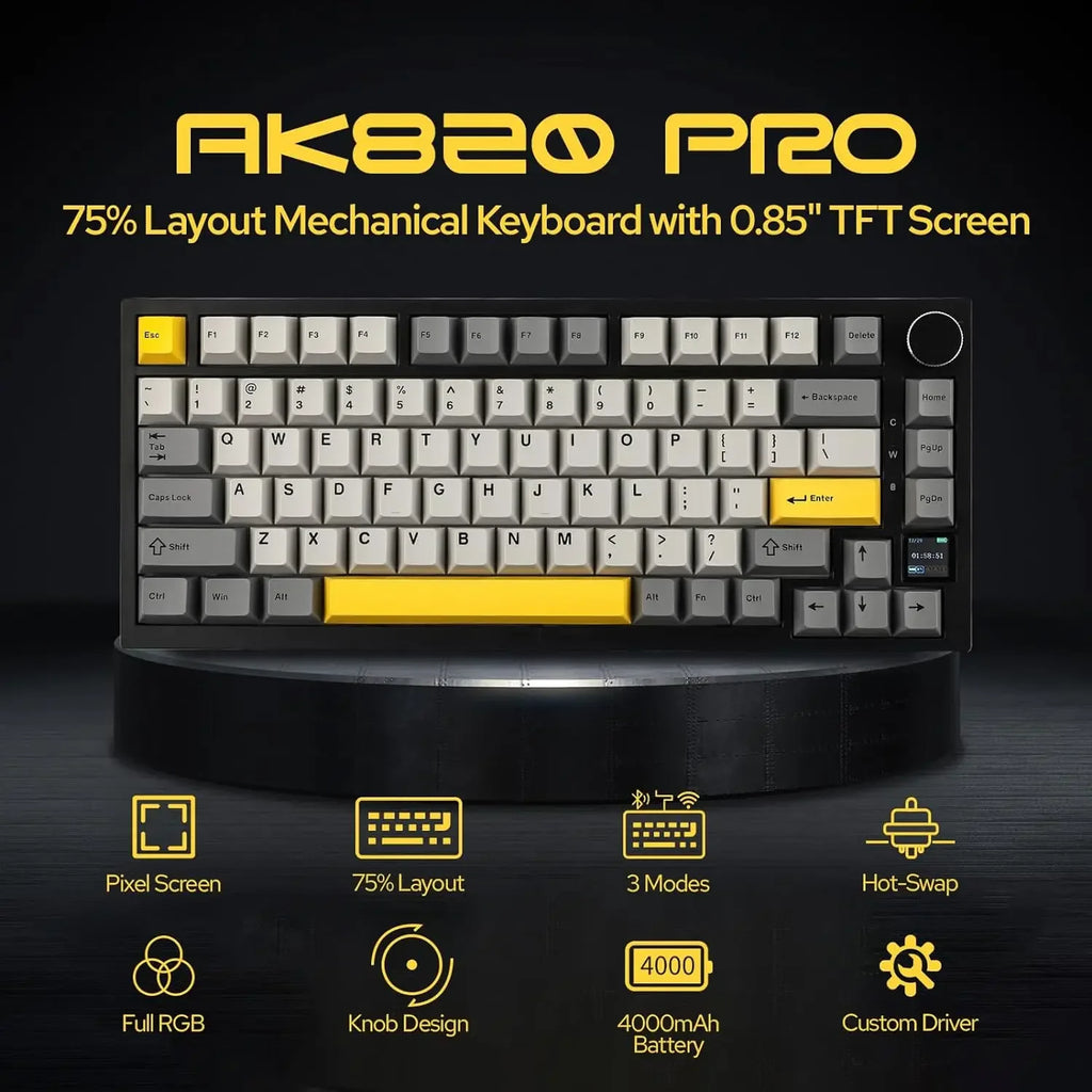Teclado Mecánico AJAZZ AK820 Pro RGB Bluetooth y USB — vista 1