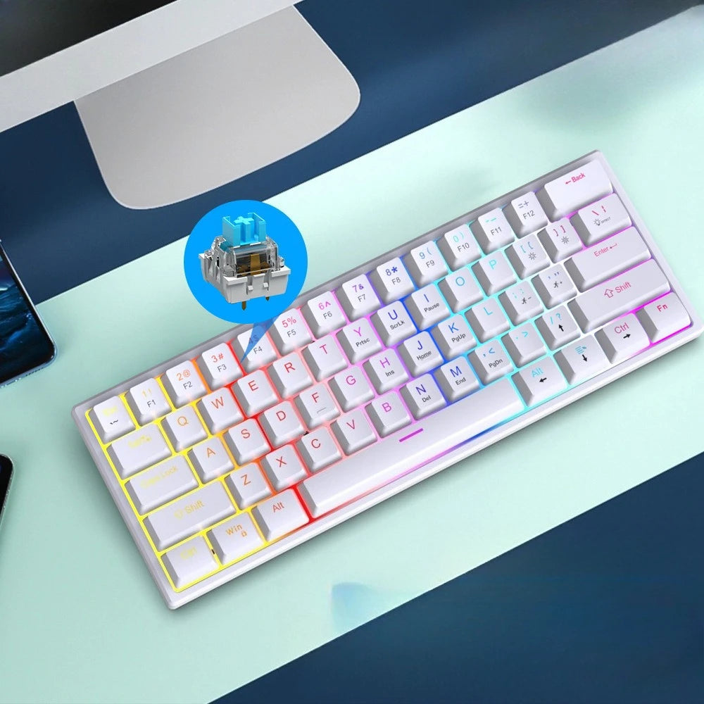 Teclado Mecánico Gamer 60% con Retroiluminación LED — vista 8