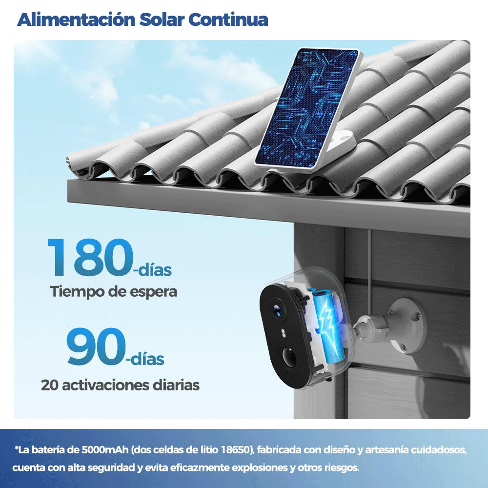 Cámara Solar WiFi 4MP para Exterior con Visión Nocturna — vista 2
