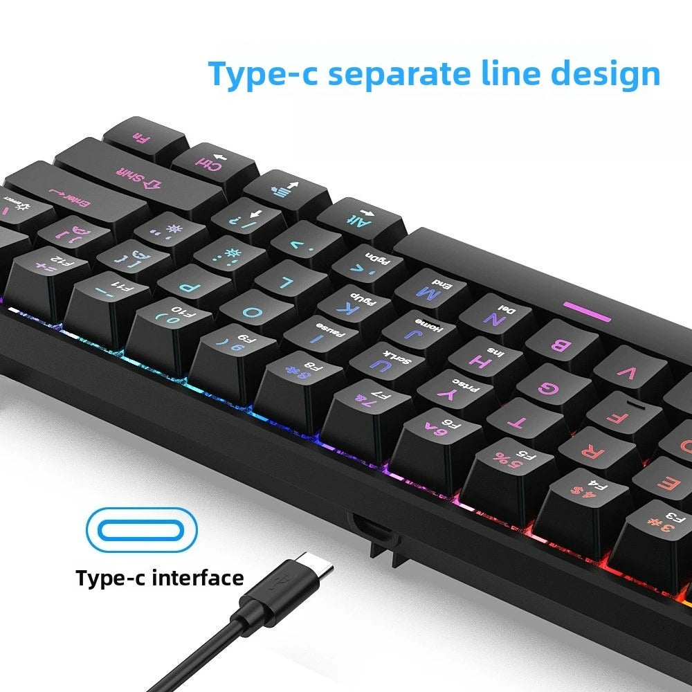 Teclado Mecánico Gamer 60% con Retroiluminación LED — vista 4