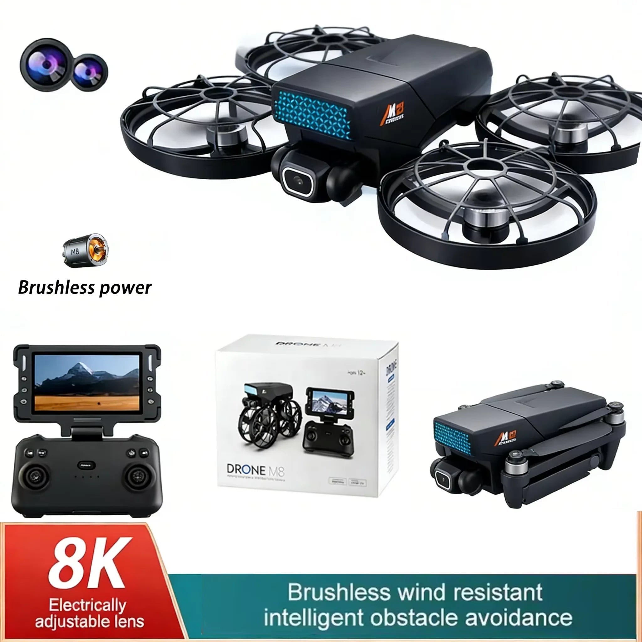 Drone M8 GPS FPV con Cámara Dual y Retorno Automático — vista 8