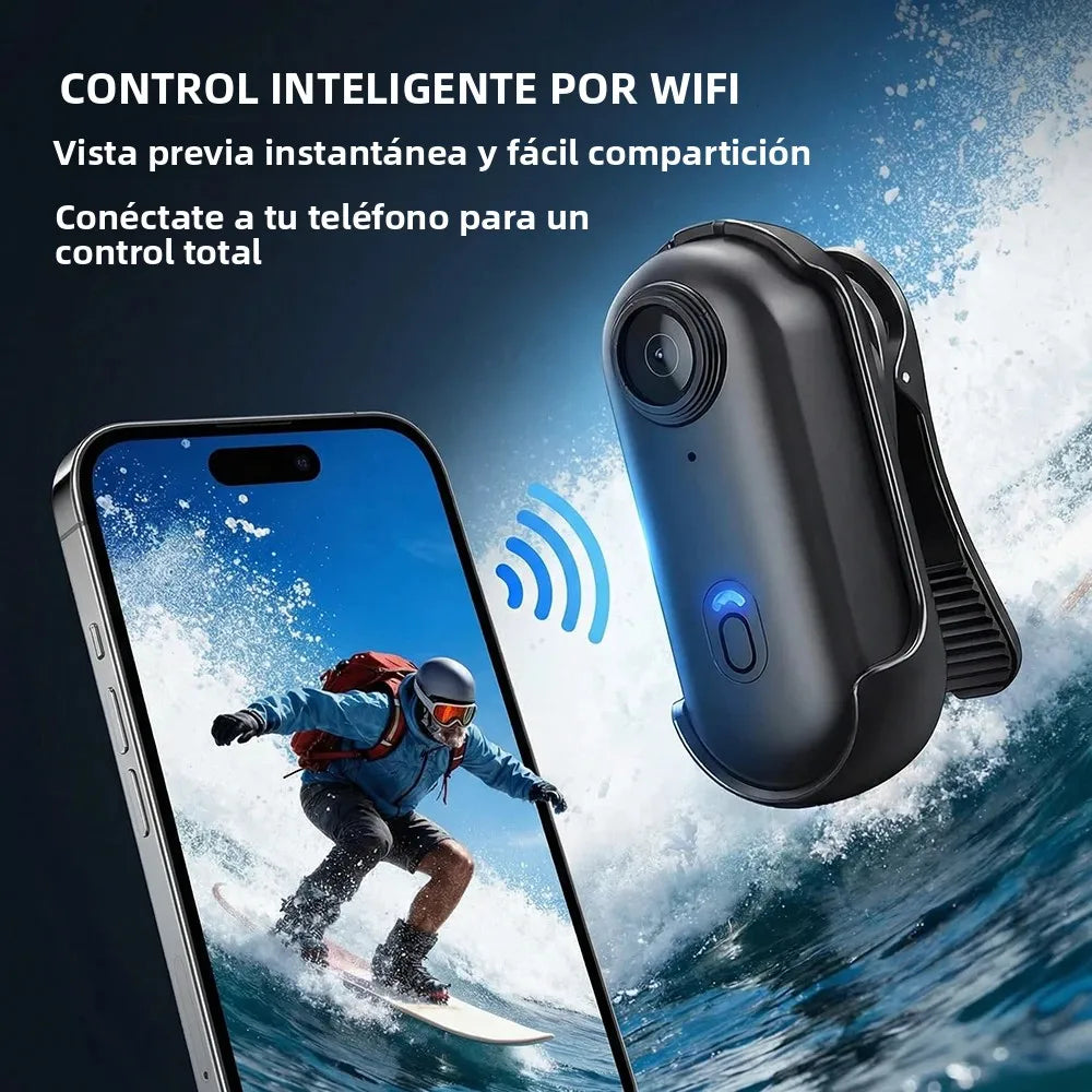 Mini Cámara de Acción 4K WiFi para Moto, Bicicleta y Vlog