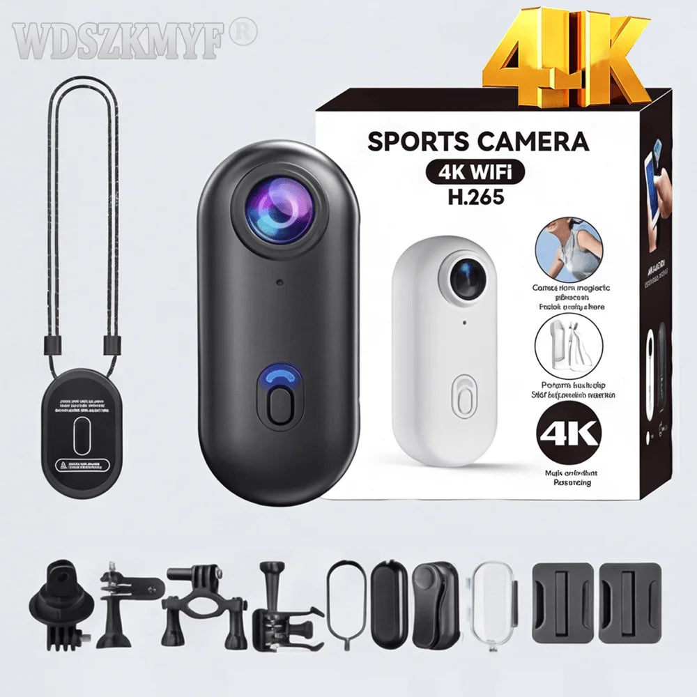 Mini Cámara de Acción 4K WiFi para Moto, Bicicleta y Vlog