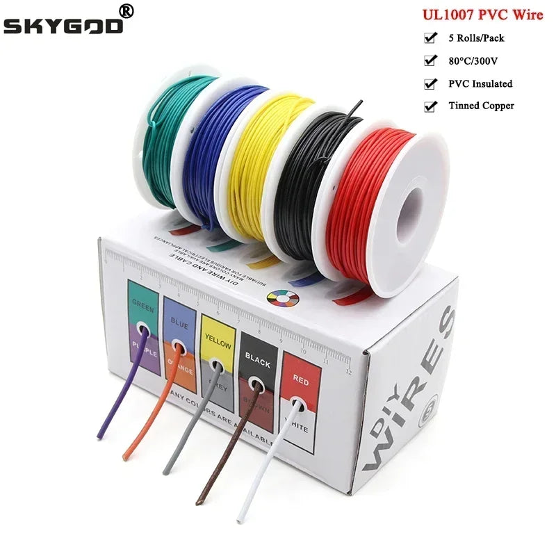 Kit de Cable Eléctrico UL1007 de Cobre Estañado, 5 Colores — vista 1