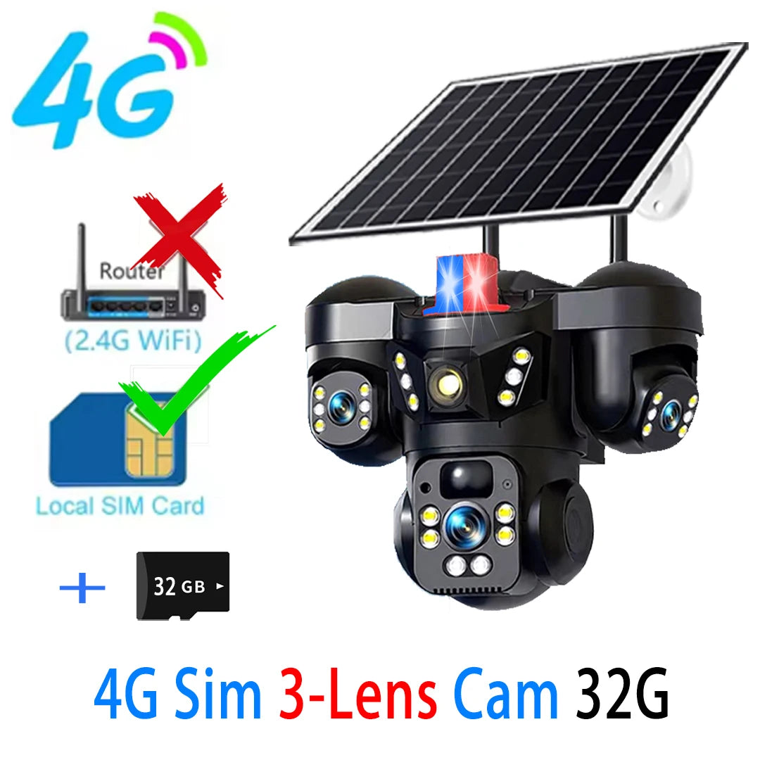 Cámara Solar 4G/WiFi de Triple Lente con Seguimiento Automático — vista 7