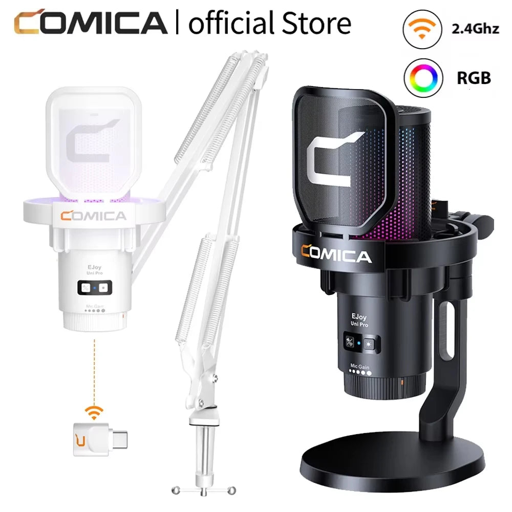 Micrófono Gamer COMICA Uni Pro RGB con Cancelación de Ruido