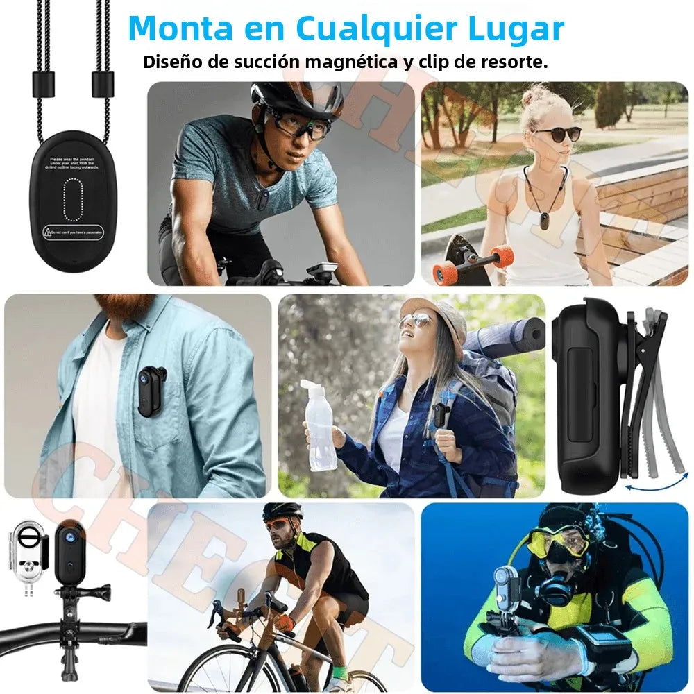 Mini Cámara de Acción 4K WiFi para Moto, Bicicleta y Vlog