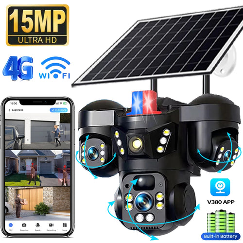 Cámara Solar 4G/WiFi de Triple Lente con Seguimiento Automático — vista 1