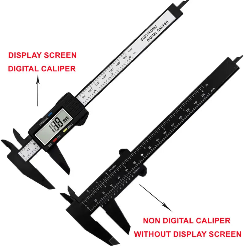 Calibrador Vernier Digital de Fibra de Carbono 100/150 mm