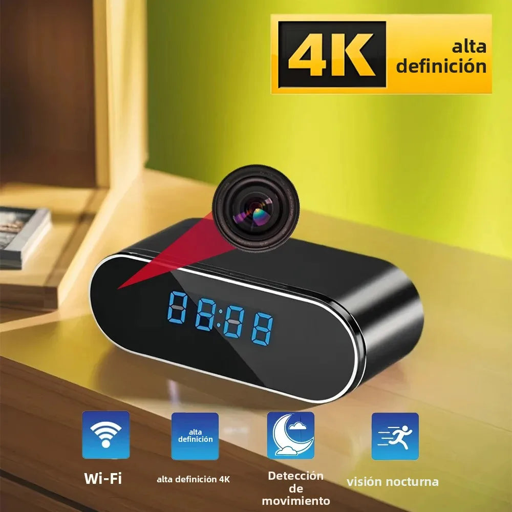 Cámara WiFi 4K Tipo Reloj con Visión Nocturna y Detección de Movimiento