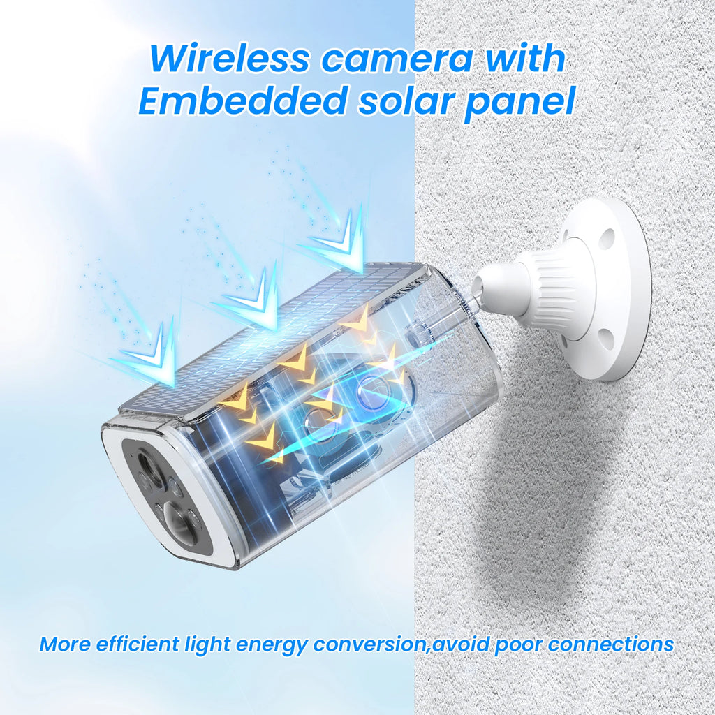 Cámara Solar WiFi 2K para Exterior con Visión Nocturna — vista 2