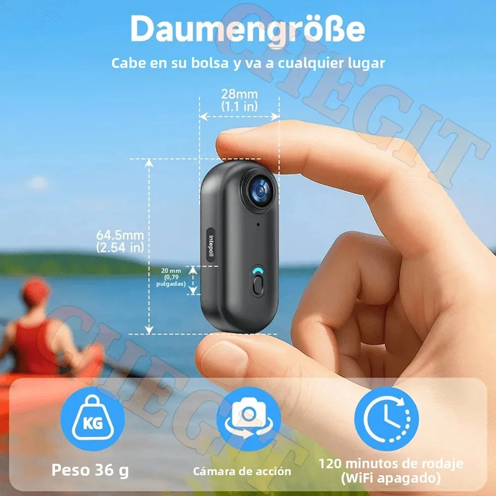 Mini Cámara de Acción 4K WiFi para Moto, Bicicleta y Vlog